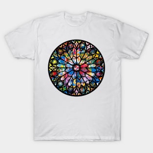 Notre-Dame Cathedral Paris France Graffiti Rose Window T-Shirt